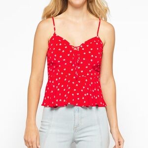 Nine Britton Tallie Cropped Sweetheart Cami Red Medium NWT STITCH FIX